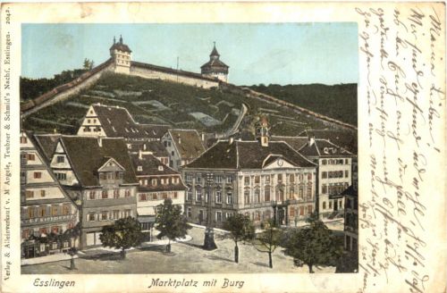 Esslingen - Marktplatz mit Burg