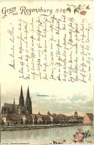 Gruss aus Regensburg - Litho