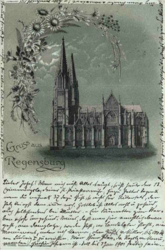 Gruss aus Regensburg - Litho