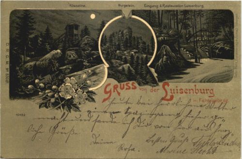 Gruss von der Luisenburg - Litho - Wunsiedel