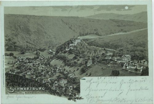 Schwarzburg vom Trippstein - Litho