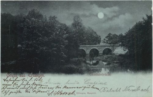 Gruss aus Erlangen - Eisenbahnbrücke