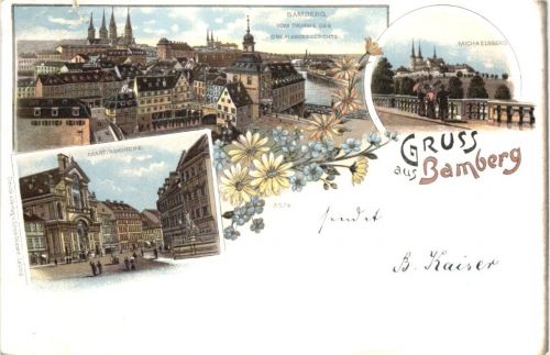 Gruss vom Bamberg- Litho