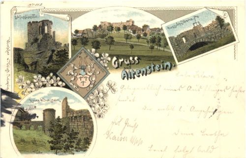 Gruss vom Altenstein- Litho