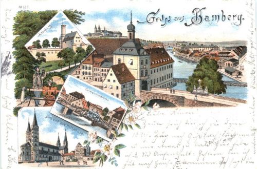 Gruss vom Bamberg - Litho