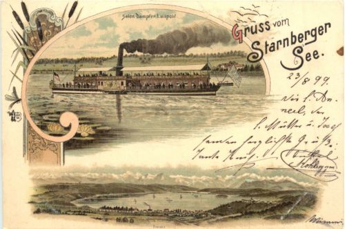 Gruss vom Starnberger See - Litho
