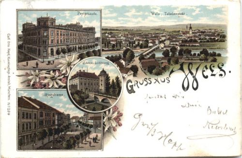 Gruss aus Wels - Litho