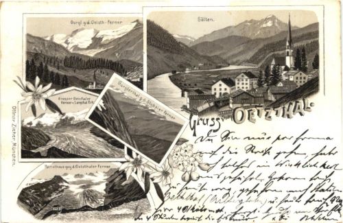 Gruss vom Ötztal - Litho - Sölden