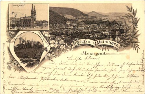 Gruss aus Meiningen - Litho