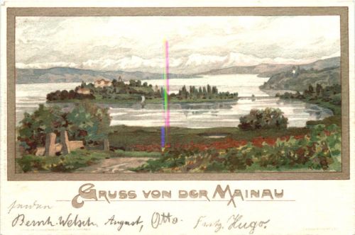Gruss von der Mainau - Litho