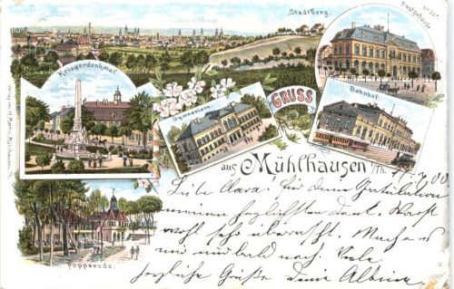 Gruss aus Müjöhausen in Th. - Litho