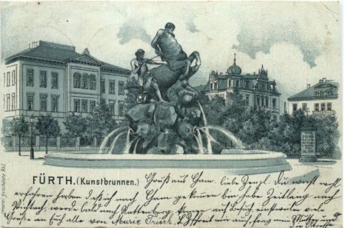 Fürth - Kunstbrunnen - Litho