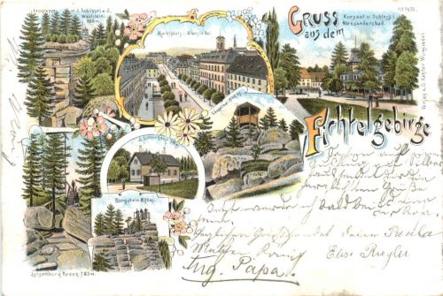 Wunsiedel - Gruss aus dem Fichtelgebirge - Litho