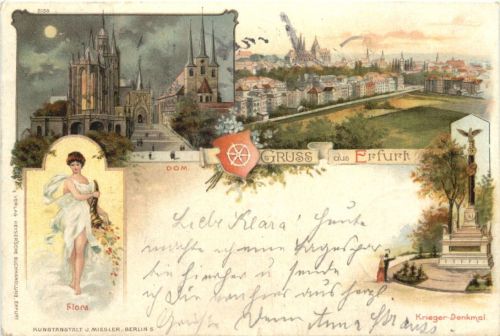 Gruss aus Erfurt - Litho