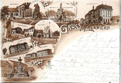 Gruss aus Erlangen - Litho