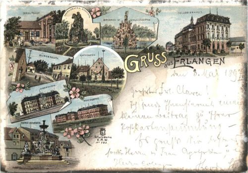 Gruss aus Erlangen - Litho