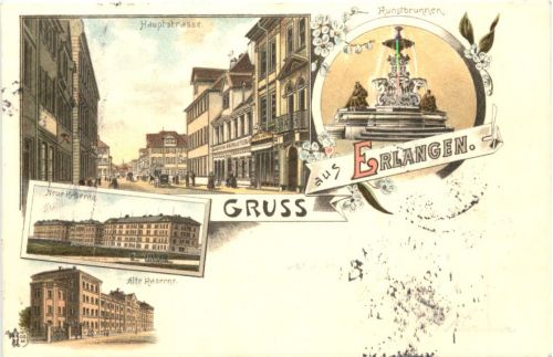 Gruss aus Erlangen - Litho