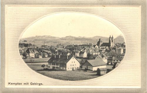 Kempten mit Gebirge - Prägekarte