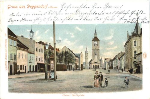 Gruss aus Deggendorf a. Donau - Oberer Stadtplatz