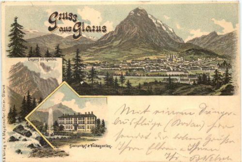 Gruss aus Glarus - Litho
