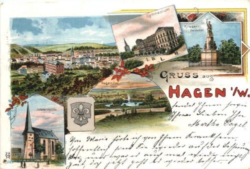 Gruss aus Hagen - Litho