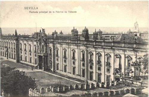 Sevilla - Fachada principal de la Fabrica de Tabacos