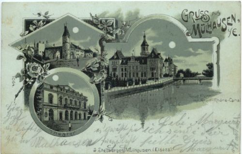 Gruss aus Mülhausen - Litho