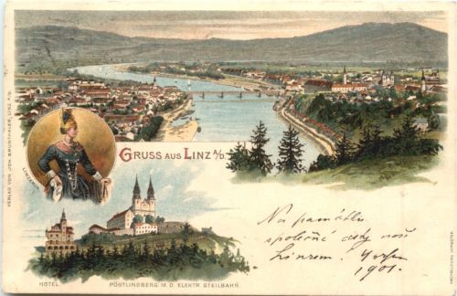 Gruss aus Linz - Litho