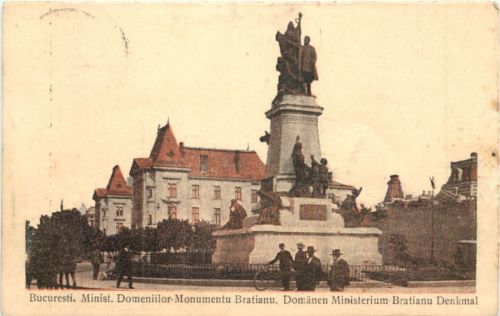 Bucuresti - Minist. Domeniilor Monumentu Bratianu - Feldpost