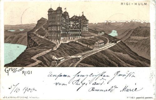 Gruss vom Rigi - Litho