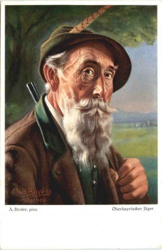 Künstler AK A. Binder - Oberbayrischer Jäger