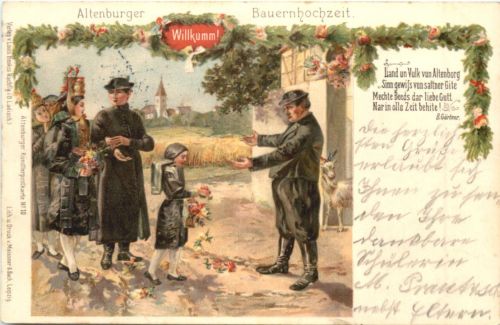 Altenburger Bauernhochzeit - Litho