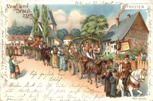 Thossen - Litho - Vogtländ. Brautzug