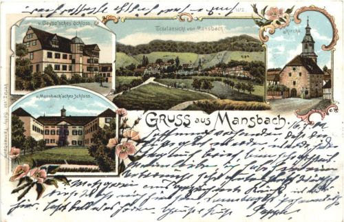 Gruss aus Mansbach - Litho - Hohenroda