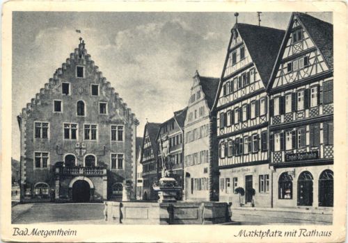 Bad Mergentheim - Marktplatz mit Rathaus