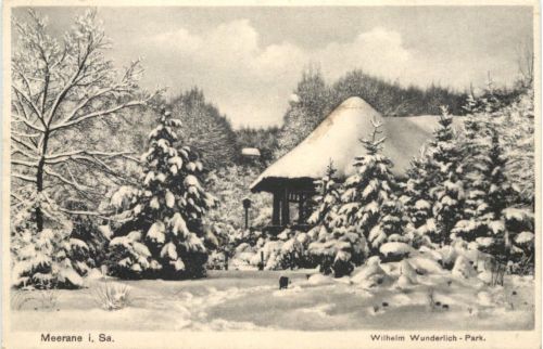 Meerane in Sachsen - Wilhelm Wunderlich Park im Winter