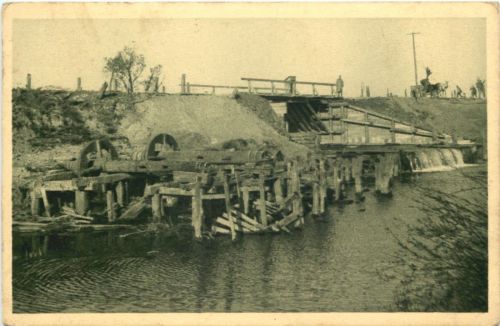 Zerstörte Mühle an der Strypa 1915 - Feldpost