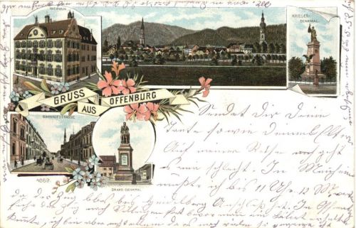 Gruss aus Offenburg - Litho