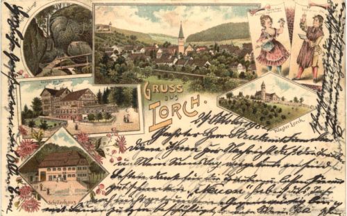 Gruss aus Lorch - Litho