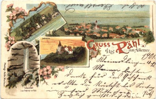 Gruss aus Pähl am Amersee - Litho