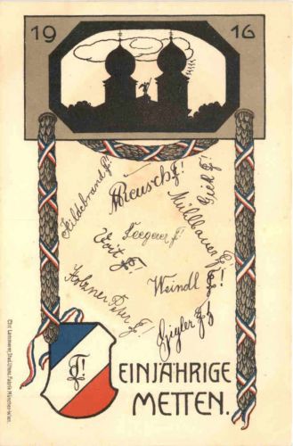 Metten - Einjähriges 1916 - Studentika