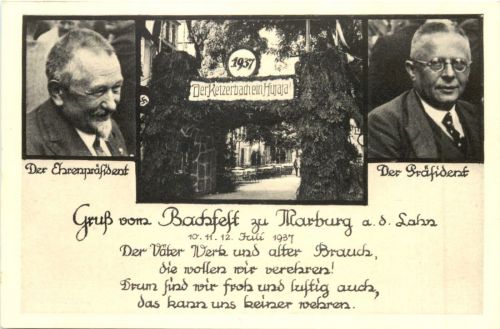 Marburg - Gruss vom Bachfest 1937 - 3. Reich