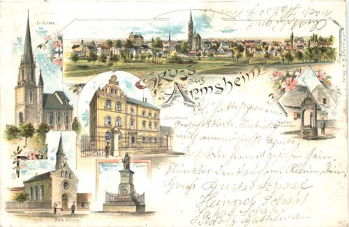 Gruss aus Armsheim - Litho