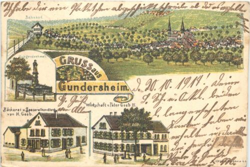 Gruss aus Gundersheim - Litho