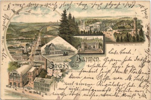 Gruss aus Barmen - Litho - Vorläufer 1894