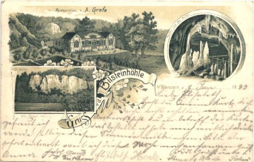Gruss von der Bilsteinhöhle - Litho