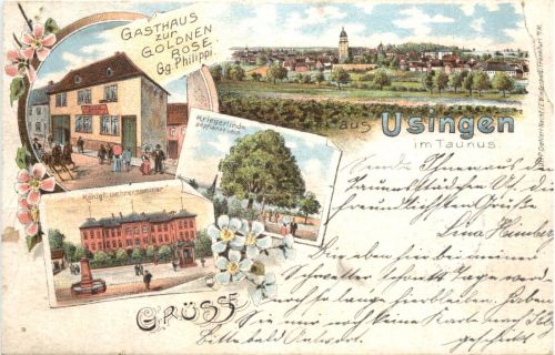 Gruss aus Usingen - Litho