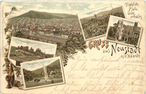 Gruss aus Neustadt an der Haardt - Litho