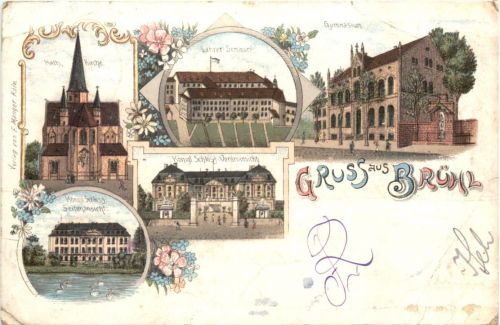 Gruss aus Brühl - Litho