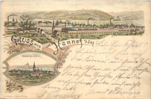 Gruss aus Hennef Sieg - Litho